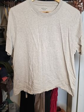 American Eagle Light Taupe Crew Neck Tee